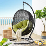 Luna Swing Outdoor Patio Lounge Chair in Peridot