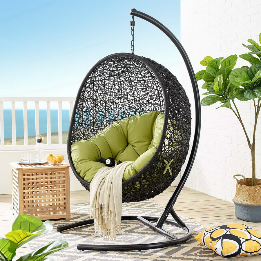 Luna Swing Outdoor Patio Lounge Chair in Peridot