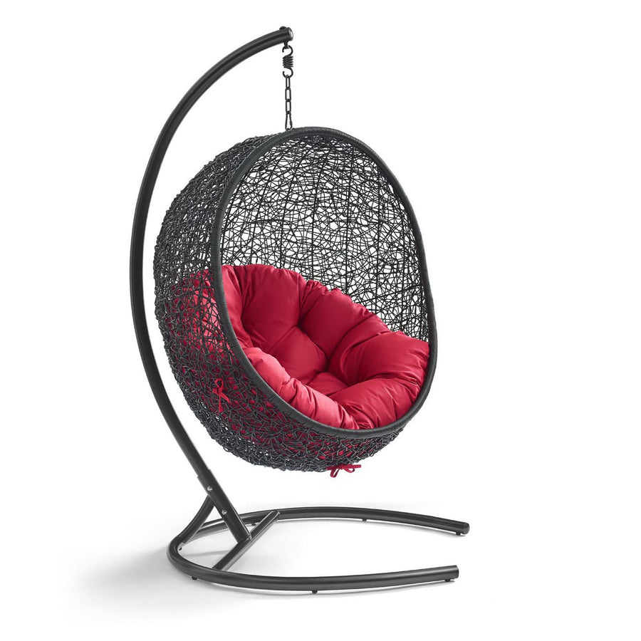 Luna Swing Outdoor Patio Lounge Chair in Red