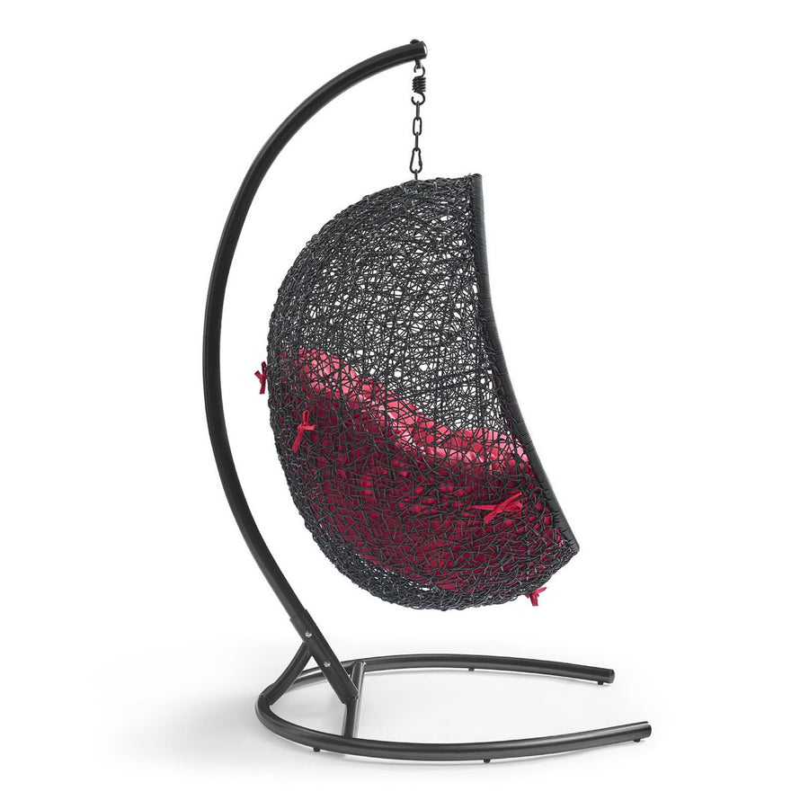Luna Swing Outdoor Patio Lounge Chair in Red