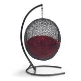 Luna Swing Outdoor Patio Lounge Chair in Red