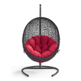 Luna Swing Outdoor Patio Lounge Chair in Red