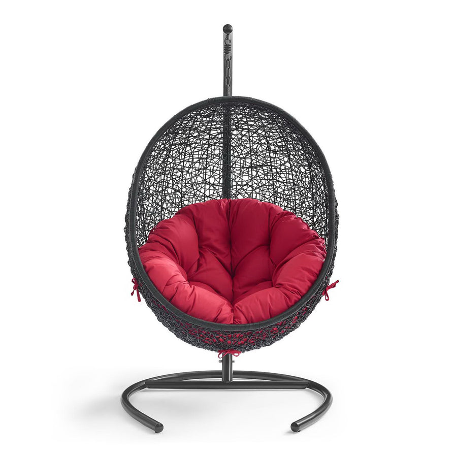 Luna Swing Outdoor Patio Lounge Chair in Red