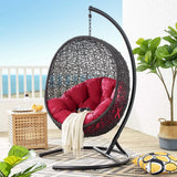 Luna Swing Outdoor Patio Lounge Chair in Red