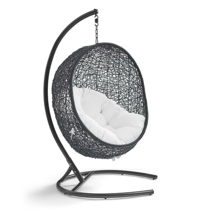 Encase Swing Outdoor Patio Lounge Chair in White