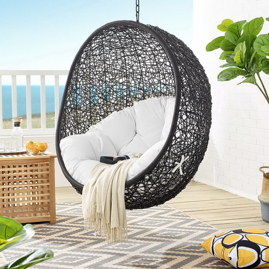 Luna Swing Outdoor Patio Lounge Chair in White