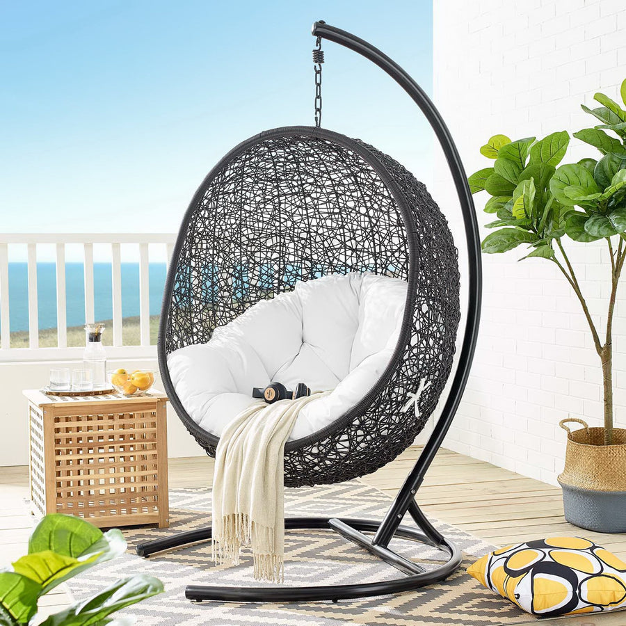 Luna Swing Outdoor Patio Lounge Chair in White