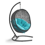 Luna Swing Outdoor Patio Lounge Chair in Turquoise