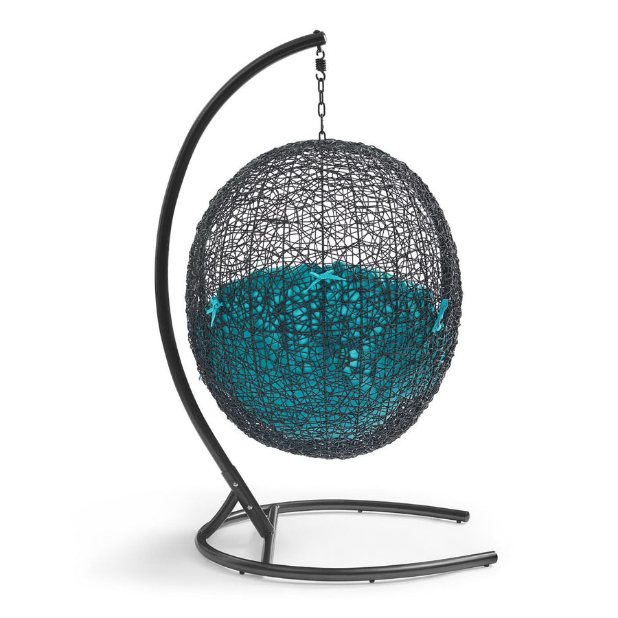 Luna Swing Outdoor Patio Lounge Chair in Turquoise