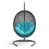 Luna Swing Outdoor Patio Lounge Chair in Turquoise