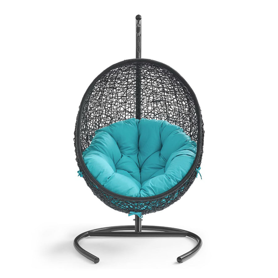 Luna Swing Outdoor Patio Lounge Chair in Turquoise