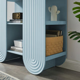 Honora 58" Arched Bookshelf in Light Blue