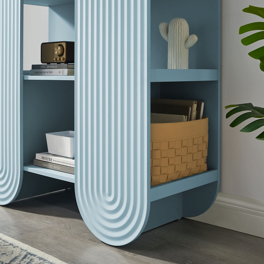 Honora 58" Arched Bookshelf in Light Blue