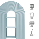 Honora 58" Arched Bookshelf in Light Blue