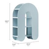 Honora 58" Arched Bookshelf in Light Blue