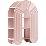 Honora 58" Arched Bookshelf in Soft Pink