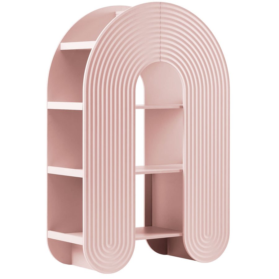 Honora 58" Arched Bookshelf in Soft Pink