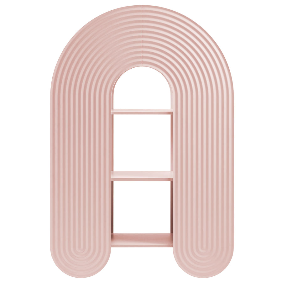 Honora 58" Arched Bookshelf in Soft Pink