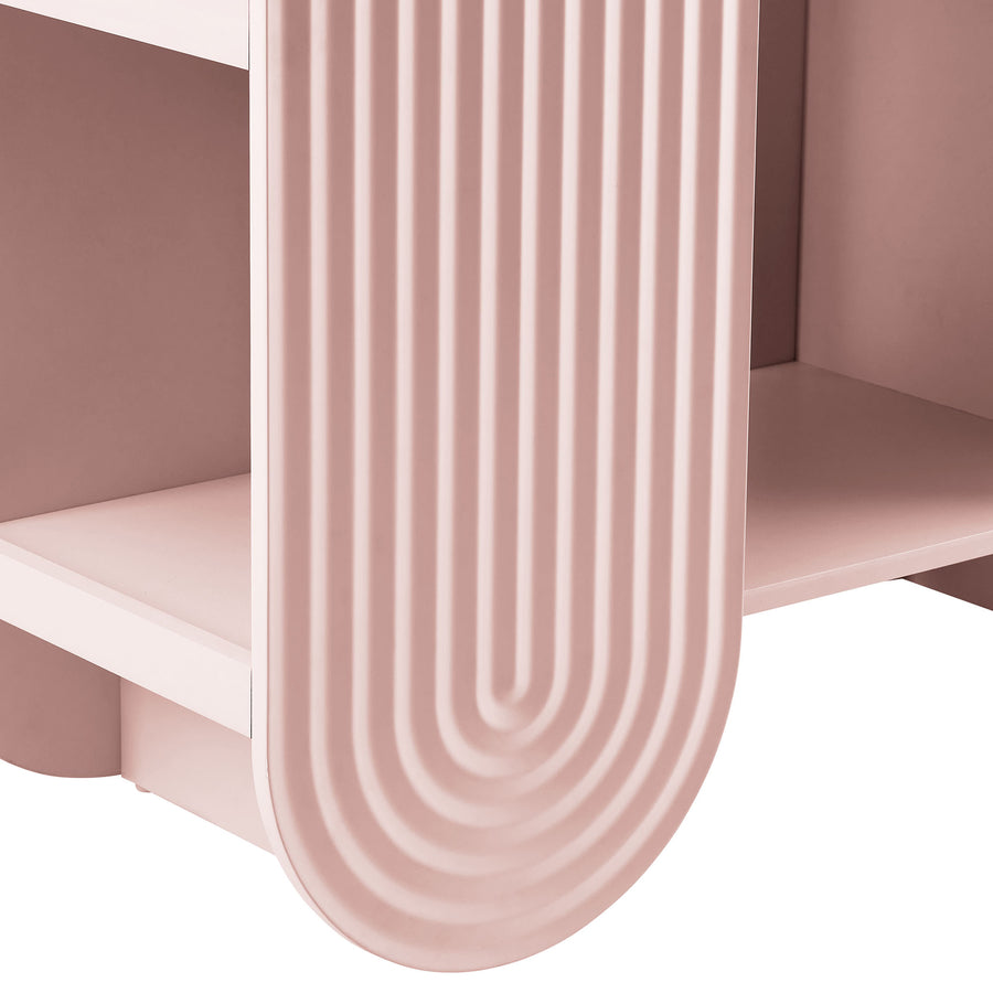 Honora 58" Arched Bookshelf in Soft Pink