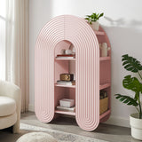Honora 58" Arched Bookshelf in Soft Pink