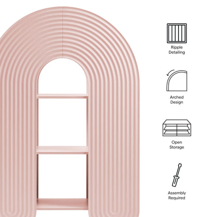 Daydream 58" Arched Bookshelf in Soft Pink
