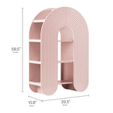 Honora 58" Arched Bookshelf in Soft Pink