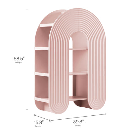 Daydream 58" Arched Bookshelf in Soft Pink