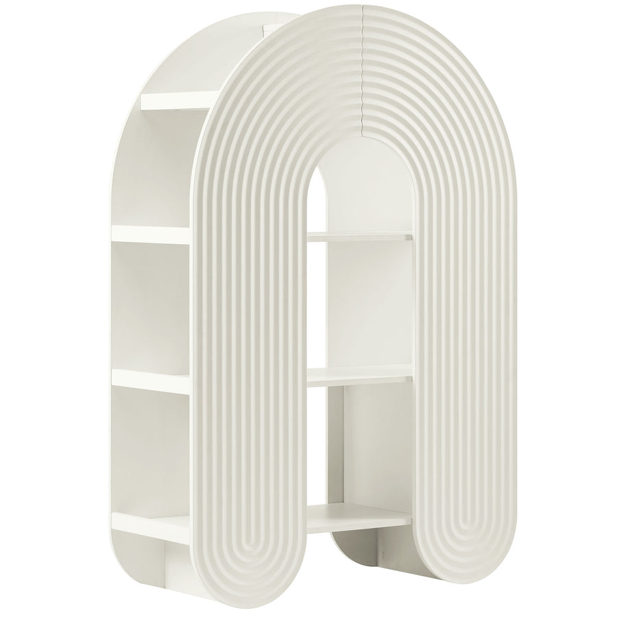Honora 58" Arched Bookshelf in White