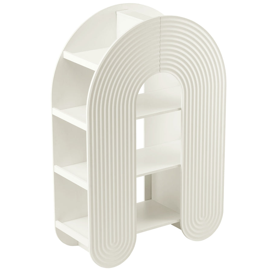 Honora 58" Arched Bookshelf in White