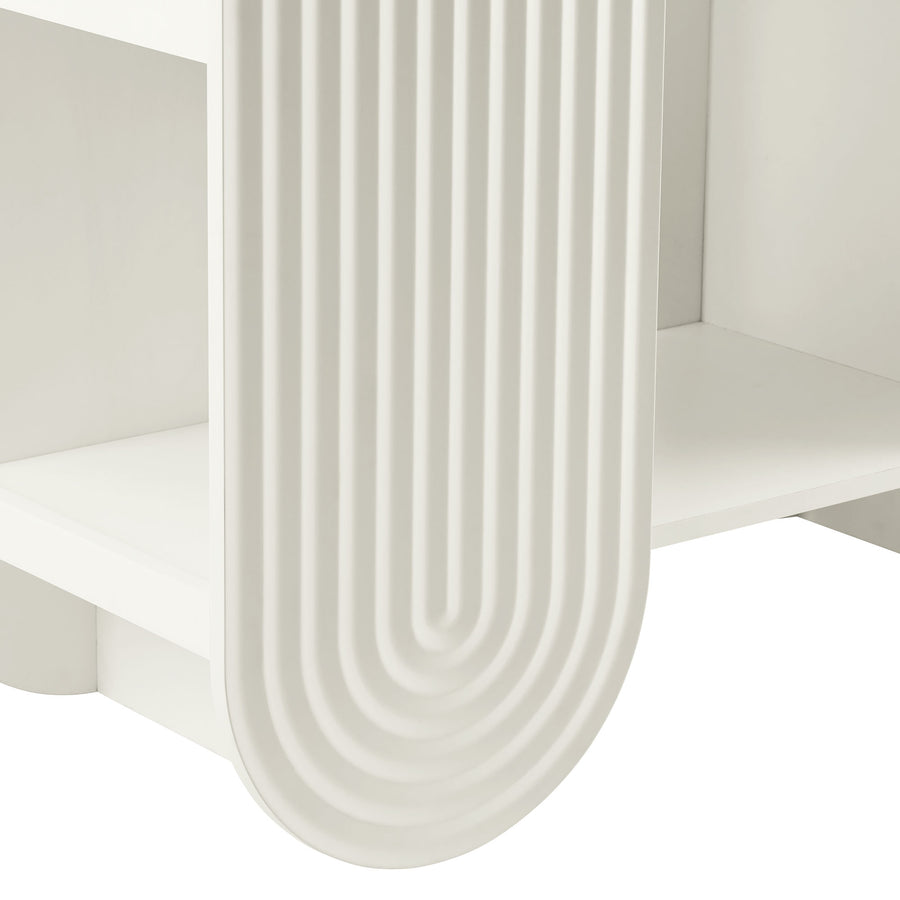 Honora 58" Arched Bookshelf in White