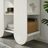 Honora 58" Arched Bookshelf in White
