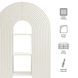 Honora 58" Arched Bookshelf in White