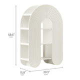 Honora 58" Arched Bookshelf in White