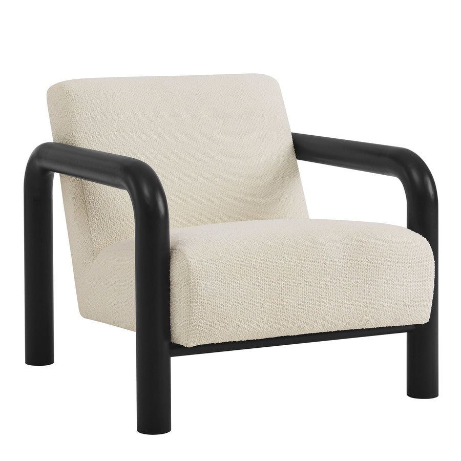 Ravenna Boucle Accent Chair in Cream Black