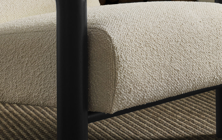 Ravenna Boucle Accent Chair in Cream Black