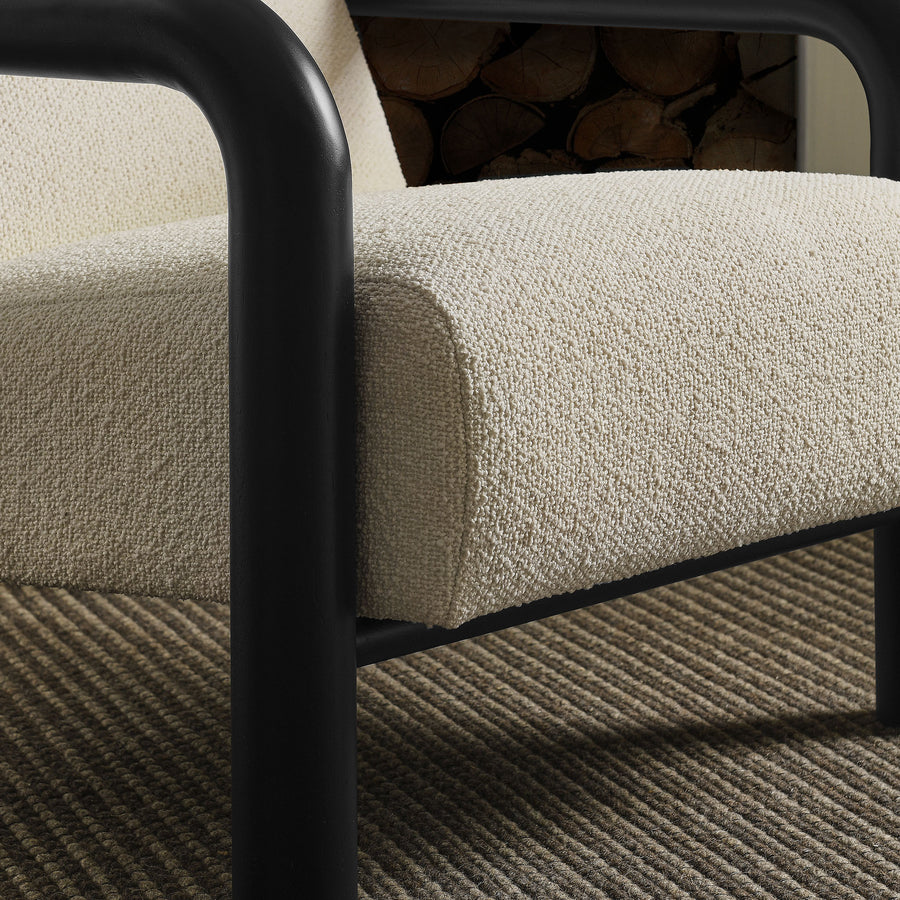 Ravenna Boucle Accent Chair in Cream Black