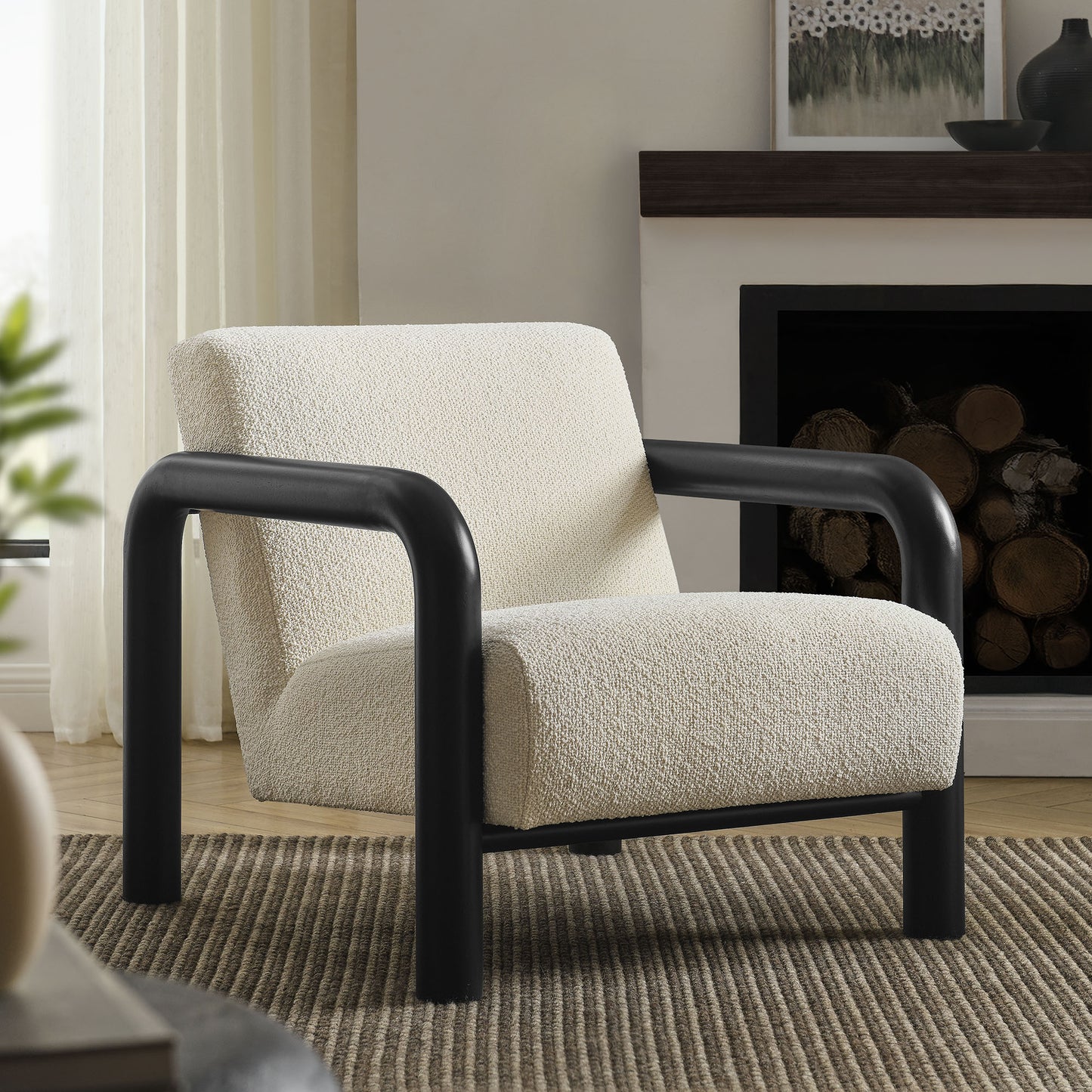 Sereno Boucle Accent Chair by Furniture For America