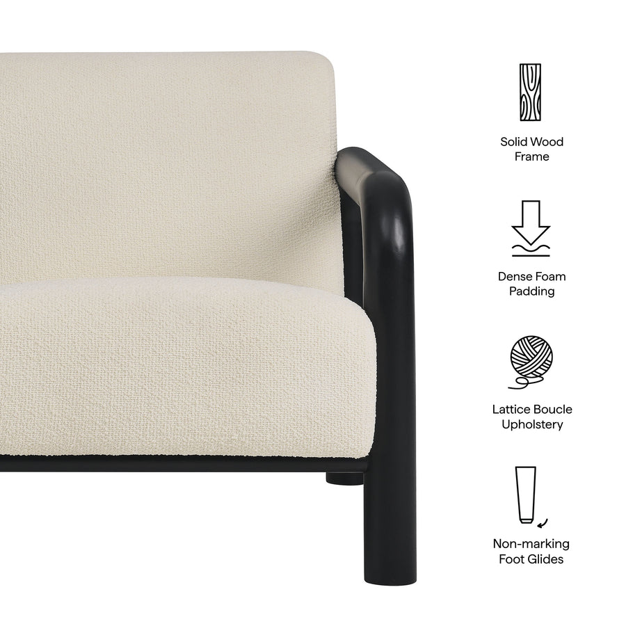 Ravenna Boucle Accent Chair in Cream Black