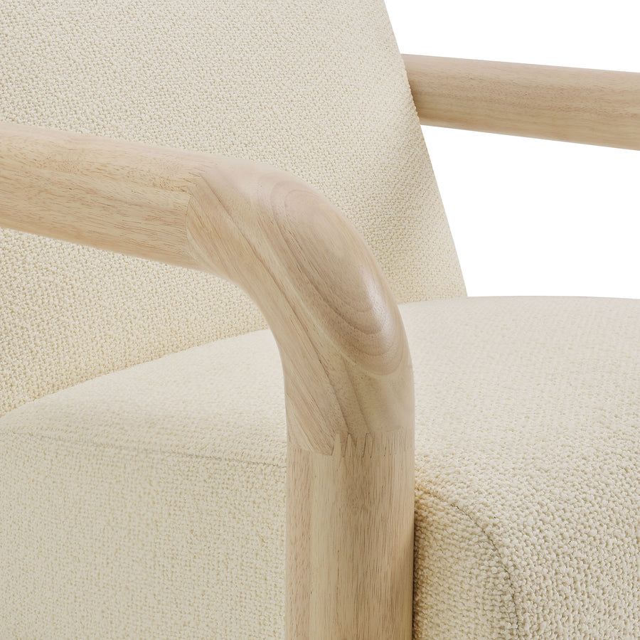 Ravenna Boucle Accent Chair in Cream Oak