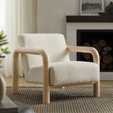 Ravenna Boucle Accent Chair in Cream Oak