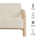Ravenna Boucle Accent Chair in Cream Oak