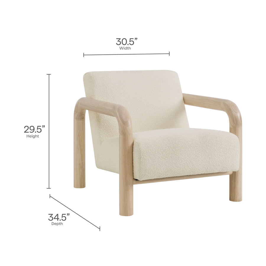 Ravenna Boucle Accent Chair in Cream Oak