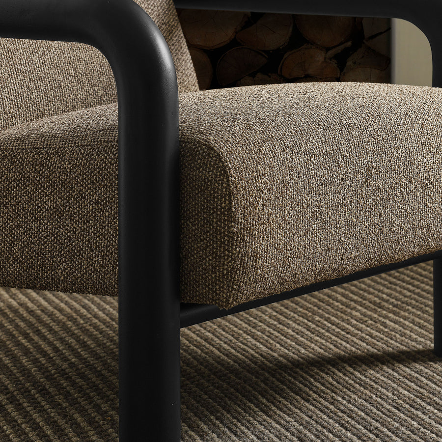 Ravenna Boucle Accent Chair in Earth Black