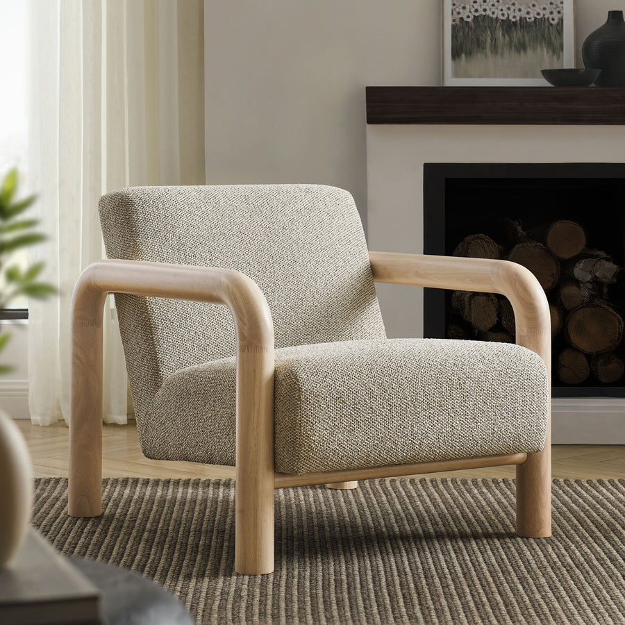 Ravenna Boucle Accent Chair in Marble Oak