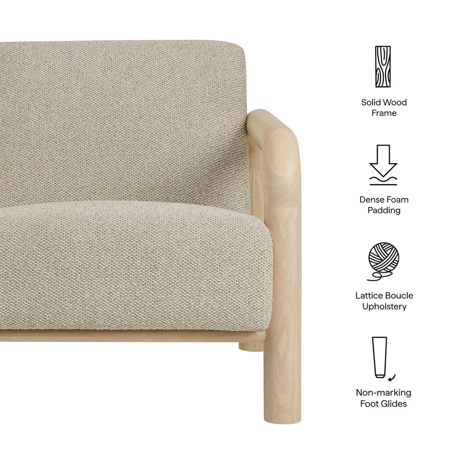 Ravenna Boucle Accent Chair in Marble Oak