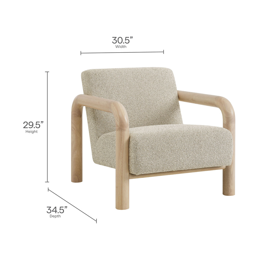 Ravenna Boucle Accent Chair in Marble Oak