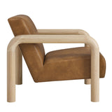 Ravenna Vegan Leather Accent Chair in Canyon Oak
