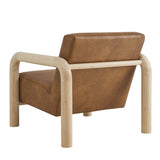 Ravenna Vegan Leather Accent Chair in Canyon Oak