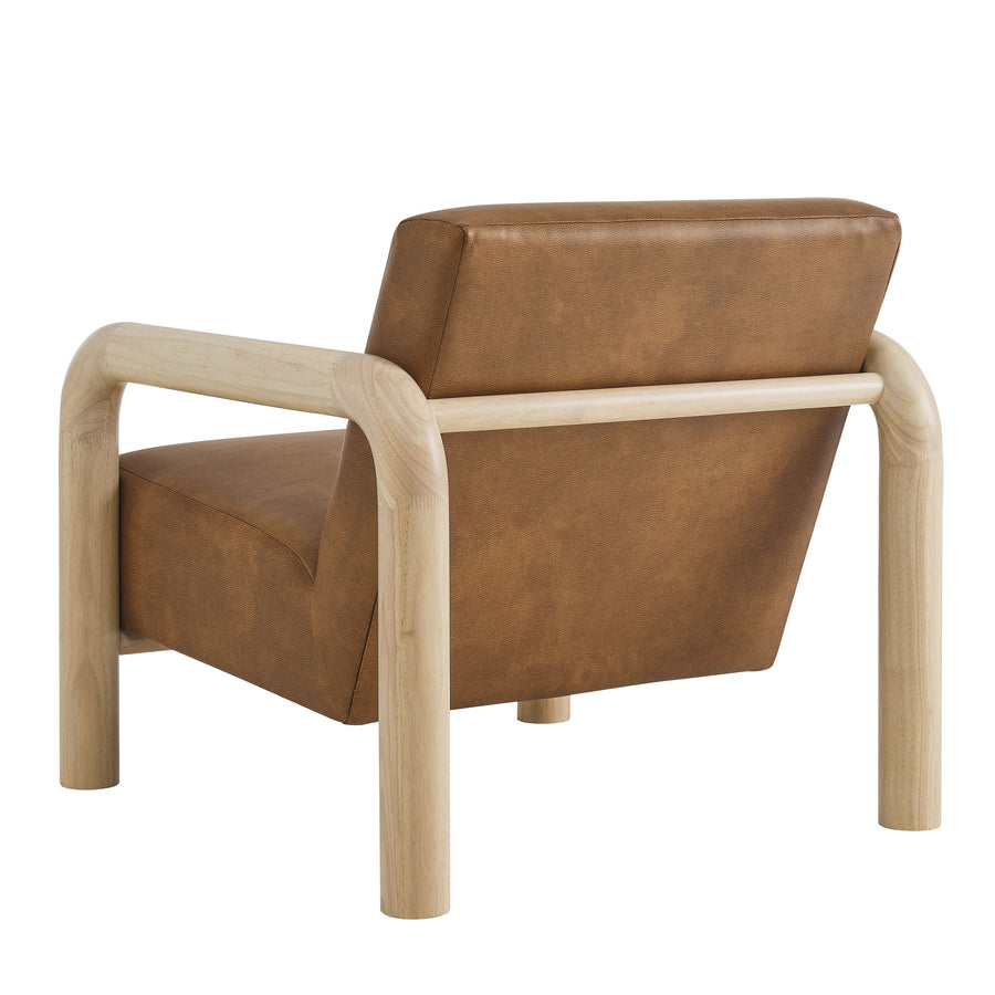 Ravenna Vegan Leather Accent Chair in Canyon Oak