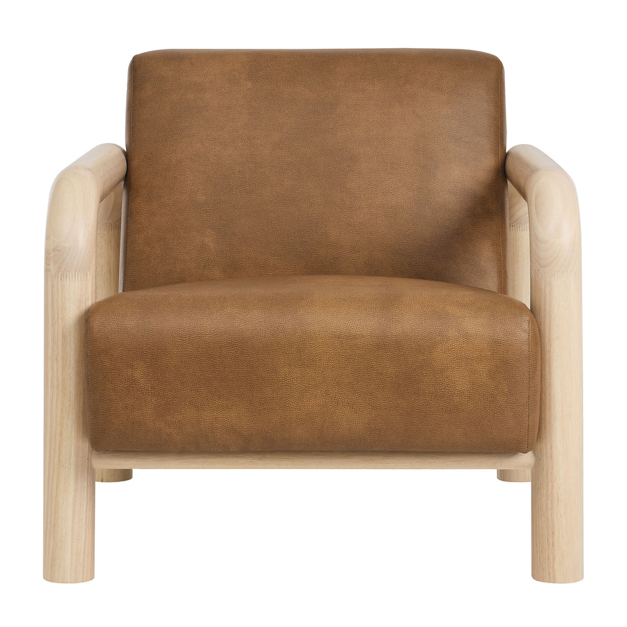 Ravenna Vegan Leather Accent Chair in Canyon Oak